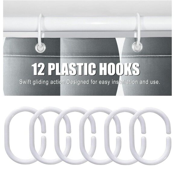 Dark Grey Fabric 72 x 72 Inch Cloth Shower Curtain Waterproof Design and Poly... - Picture 7 of 7